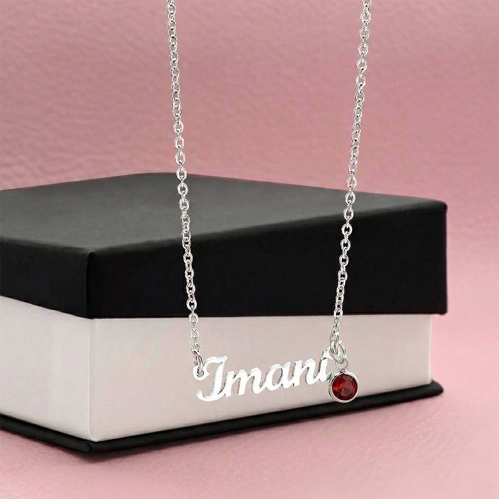 Personalized Birthstone Name Necklace | Custom Gift for Her