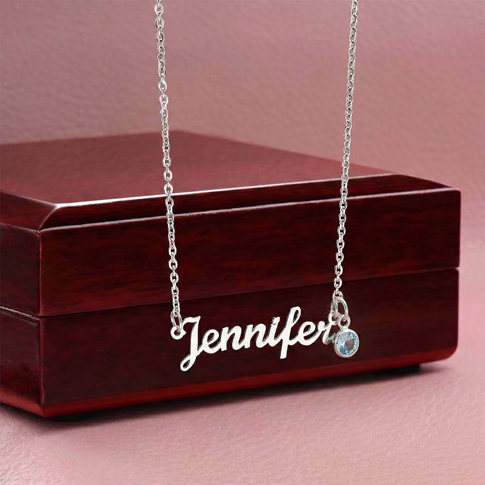 Personalized Birthstone Name Necklace | Custom Gift for Her