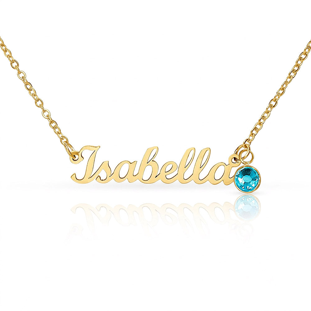 Personalized Birthstone Name Necklace | Custom Gift for Her