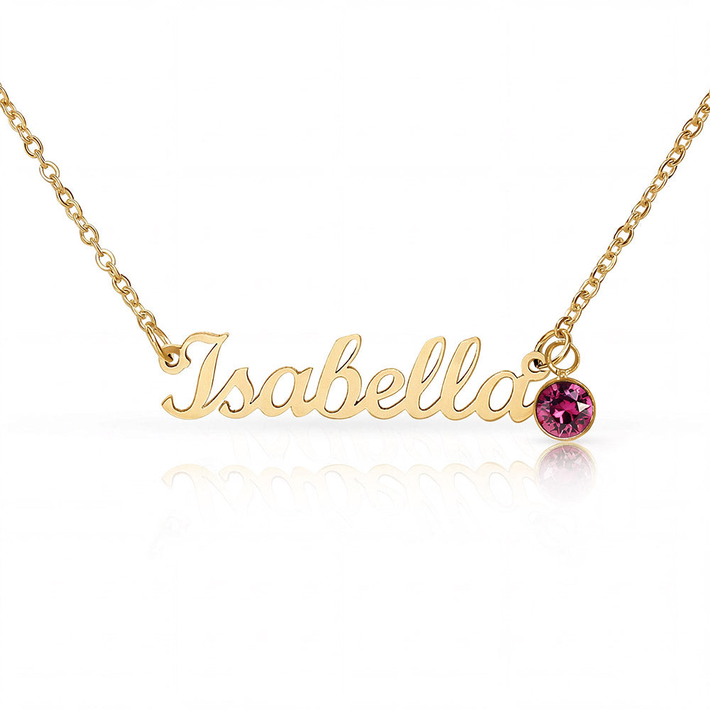 Personalized Birthstone Name Necklace | Custom Gift for Her