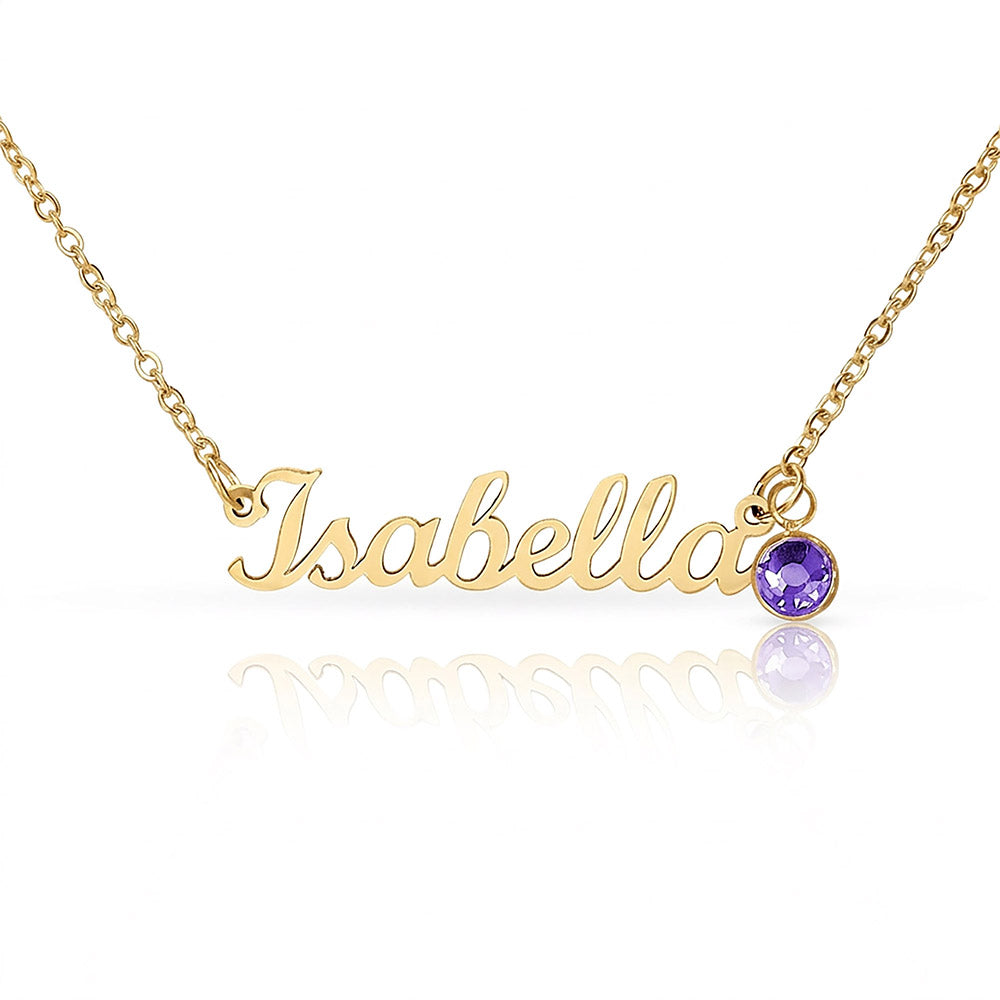 Personalized Birthstone Name Necklace | Custom Gift for Her