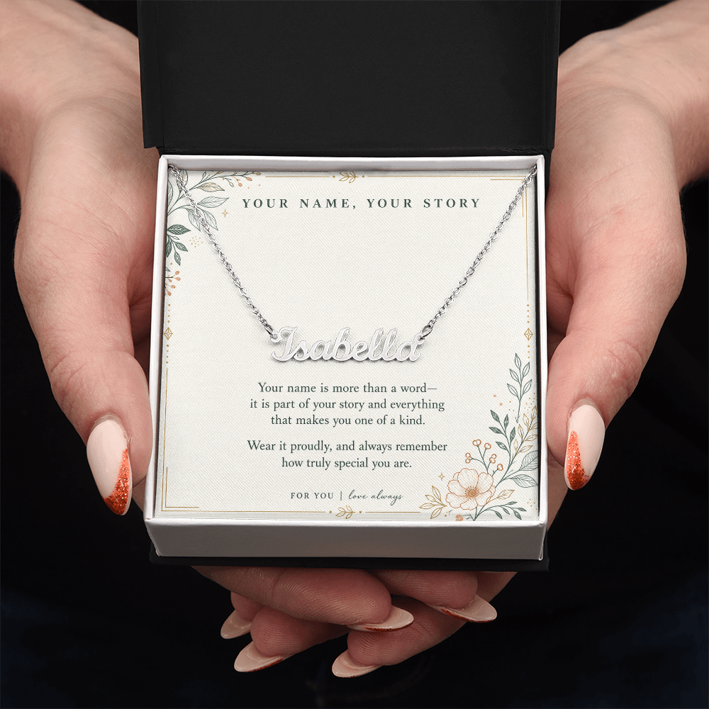 Your Name, Your Story – Personalized Script Name Necklace for Her
