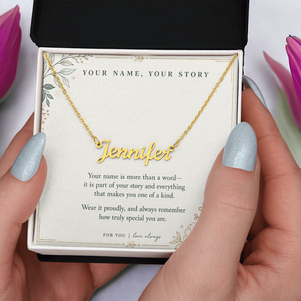 Your Name, Your Story – Personalized Script Name Necklace for Her