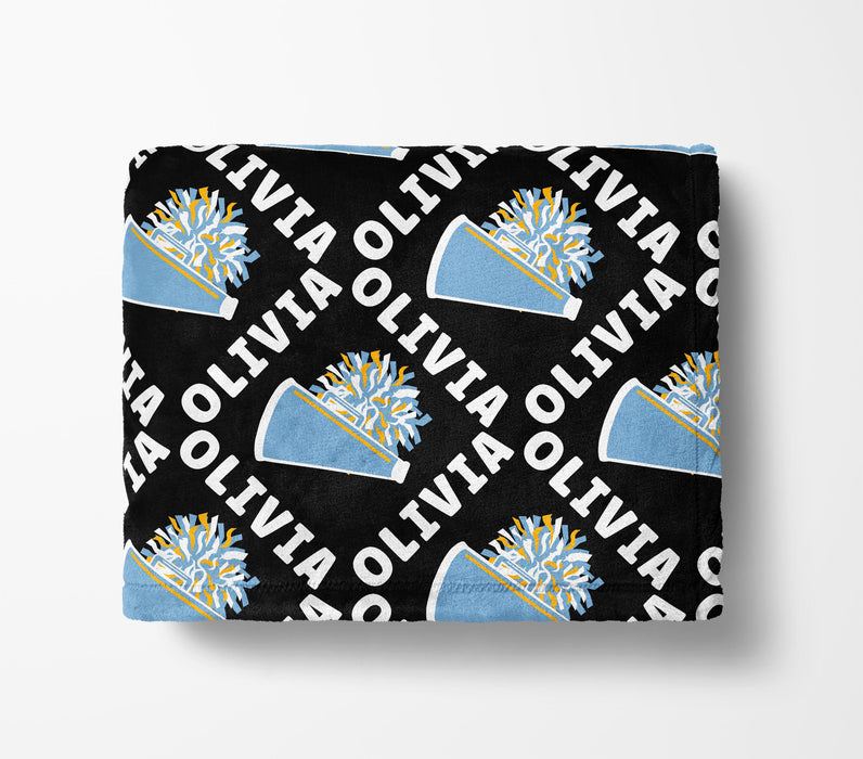 a black and white pattern with the word "OLIVIA" repeated across it in white text.