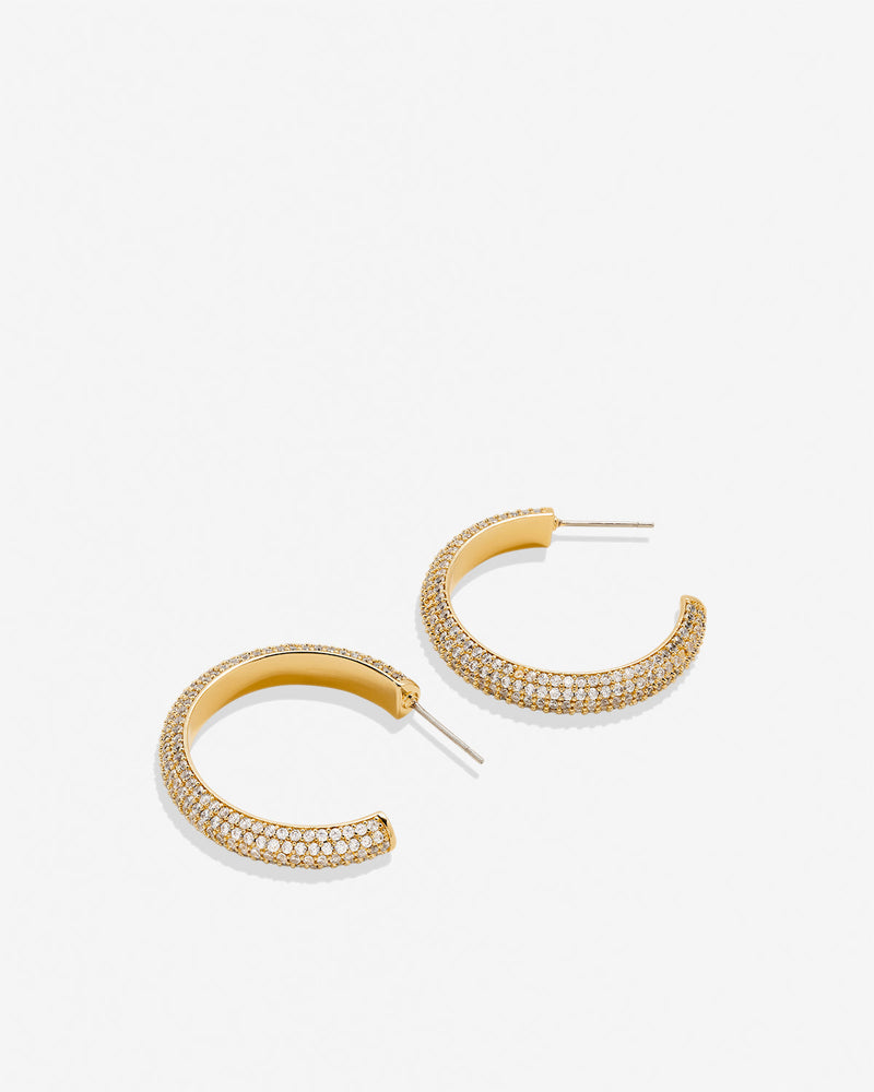 Unstoppable Pave Midi Hoop Earrings