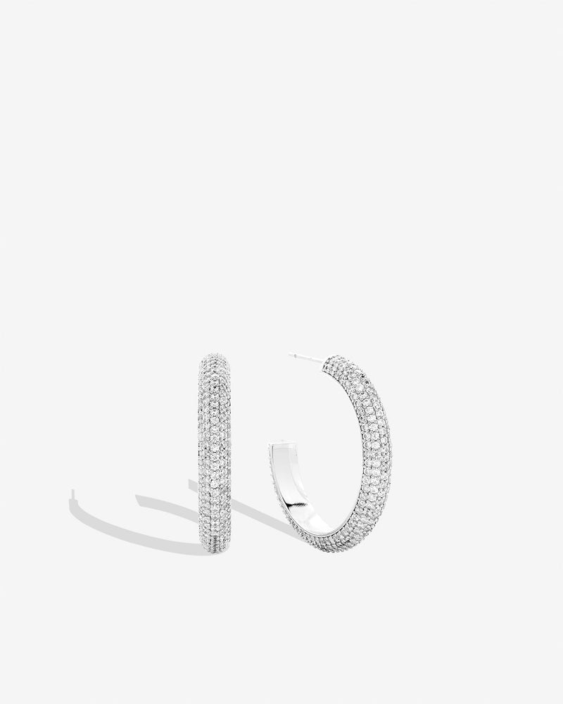 Unstoppable Pave Midi Hoop Earrings