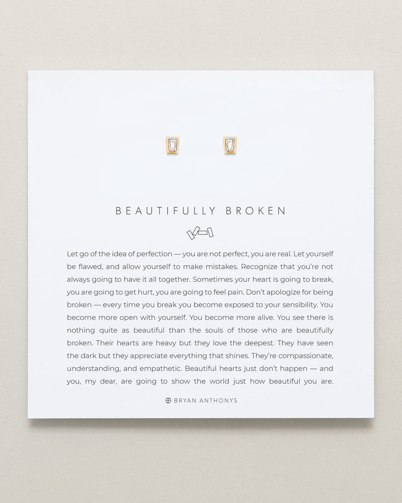 Beautifully Broken Baguette Stud Earrings
