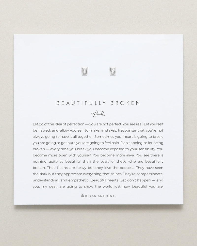 Beautifully Broken Baguette Stud Earrings