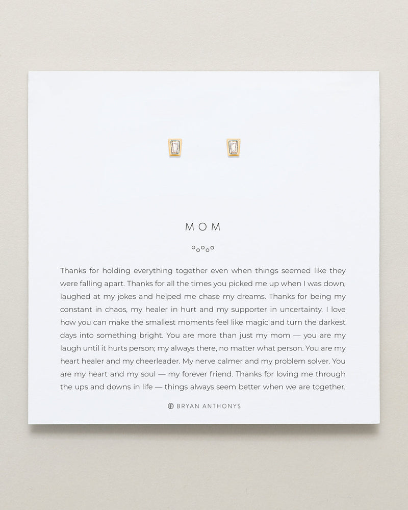 Mom Baguette Stud Earrings