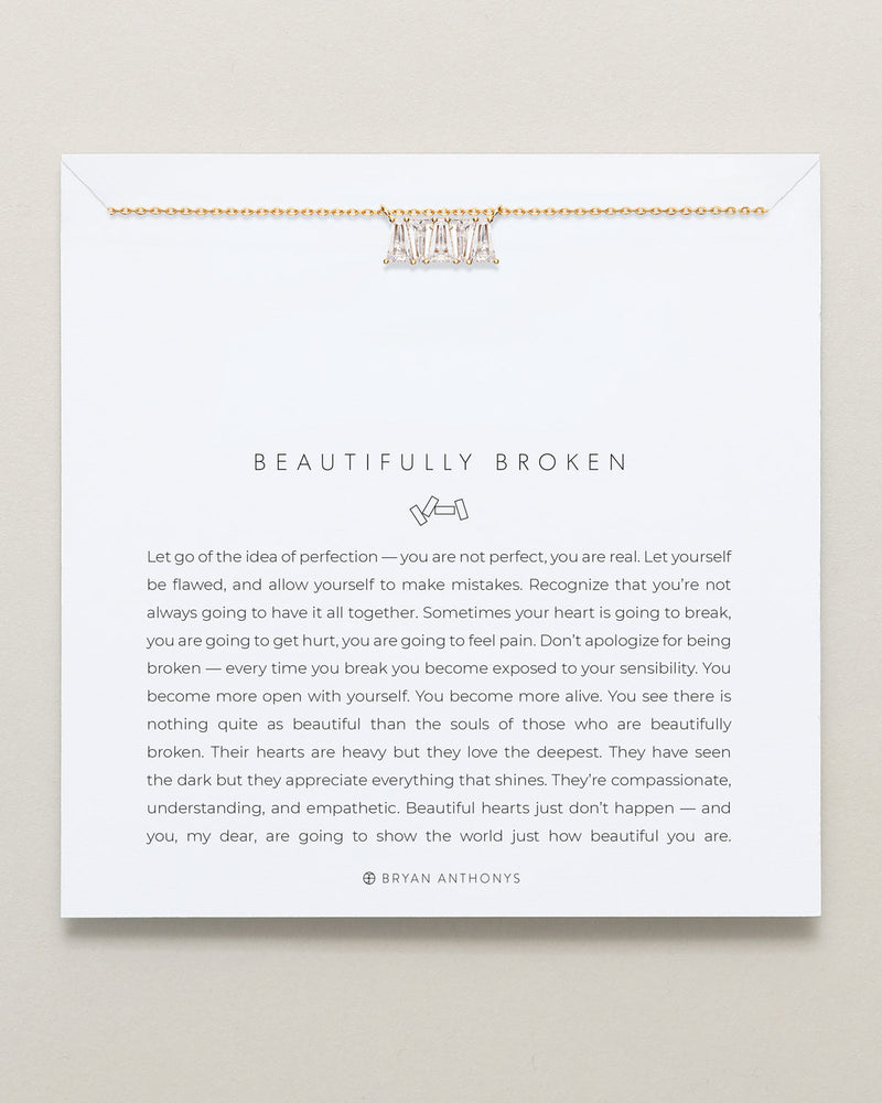 Beautifully Broken Baguette Dainty Necklace