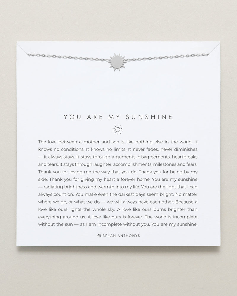 You Are My Sunshine Icon Necklace (Mother Son)