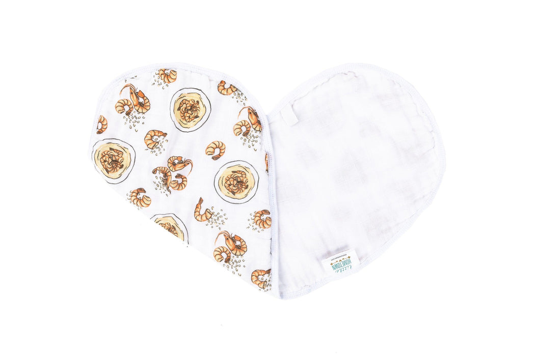 Baby Burp Cloth & Bib Combo (Shrimp and Grits)