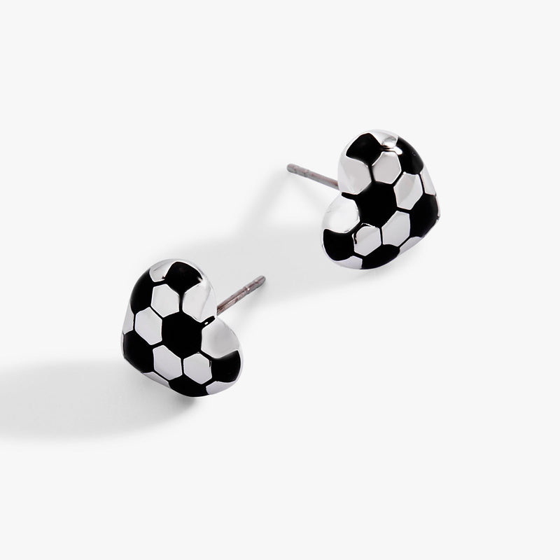 Soccer Heart Stud Earrings