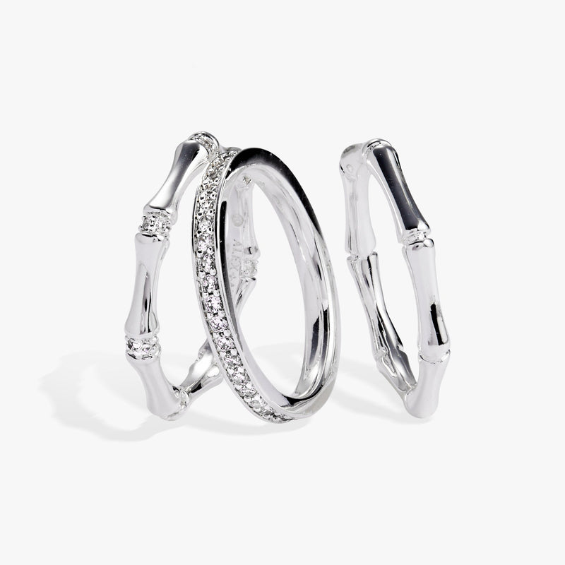 Bamboo Trio Ring Set