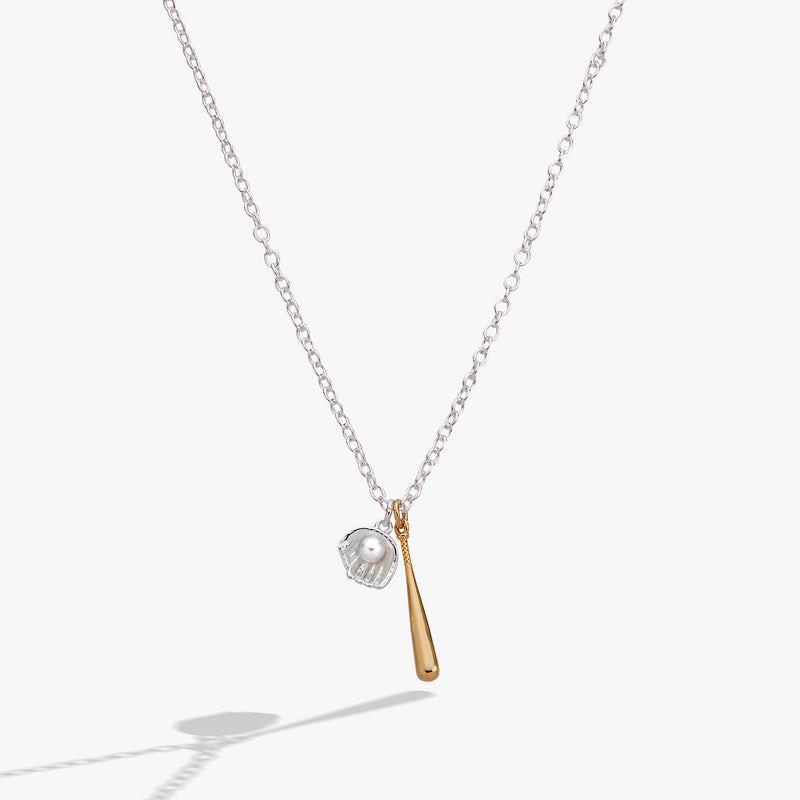 Baseball Duo Charm Pendant Necklace