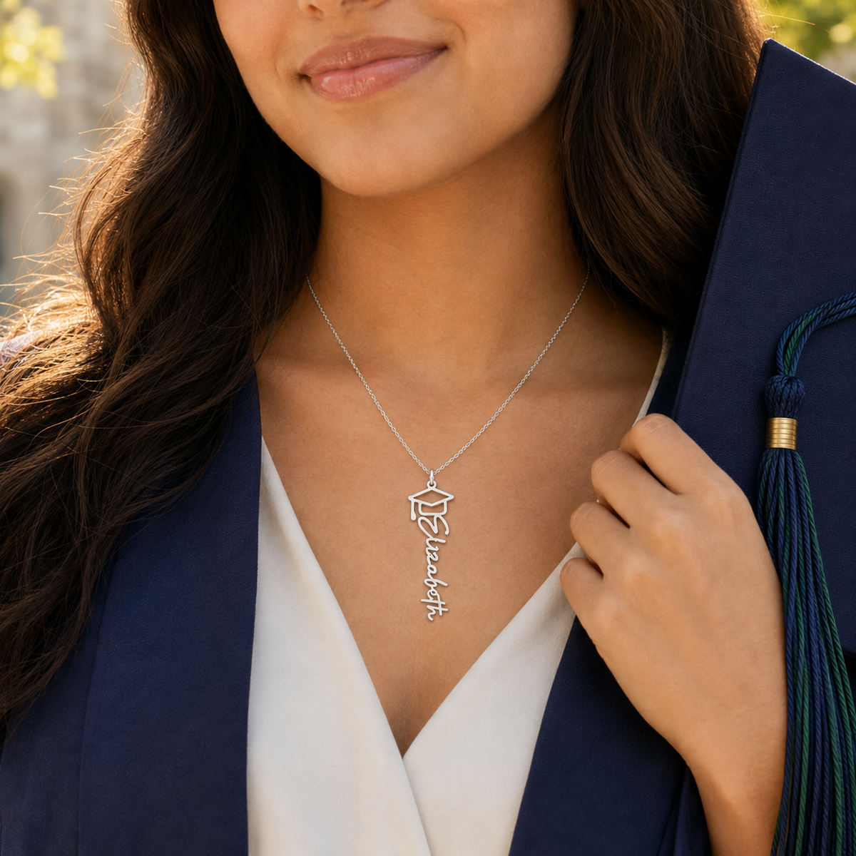 Personalized Senior Year Name Necklace | Daughter Gift Message