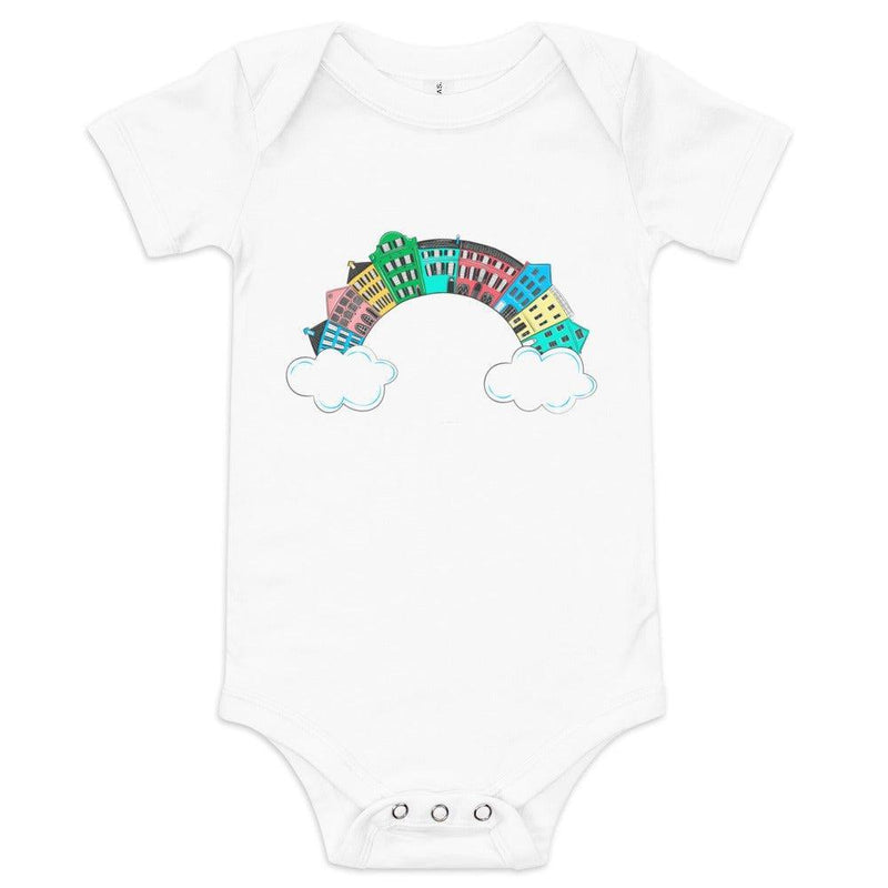 Charleston Rainbow , South Carolina Newborn Gift Bundle: Swaddle, Bib & Onesie