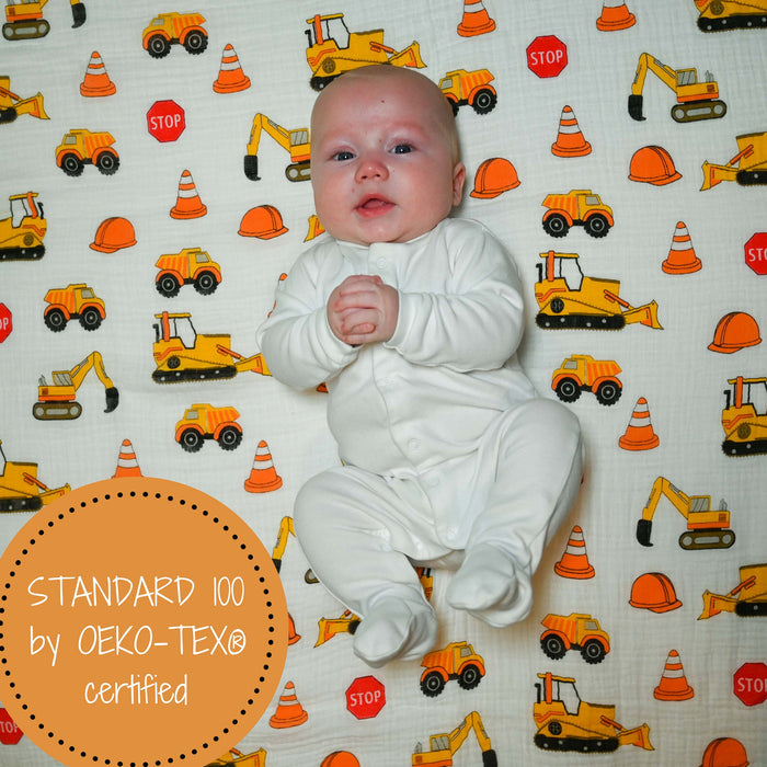 Under Construction Baby Muslin Swaddle Blanket