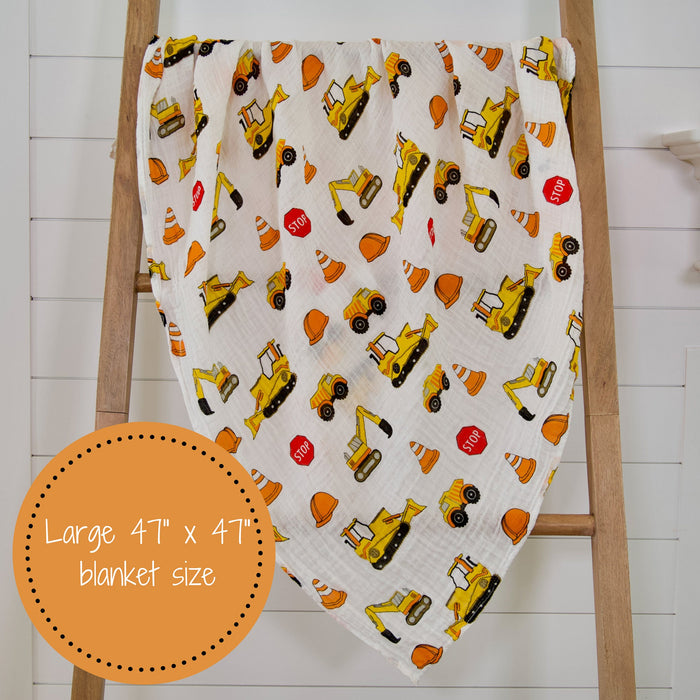 Under Construction Baby Muslin Swaddle Blanket