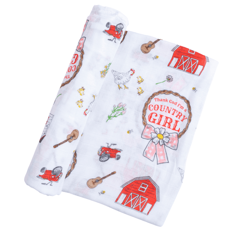 Country Girl Baby Gift Bundle Coming Home Outfit with Swaddle