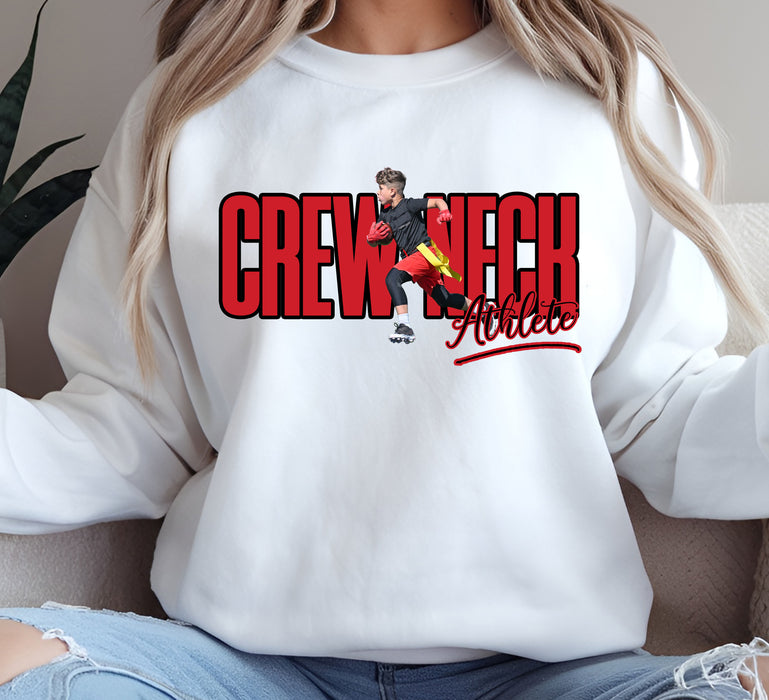 Personalized Athlete Team Hoodie, Crewneck, Long Sleeve or Tee – Custom Image with Player Photo, Team Name & Colors