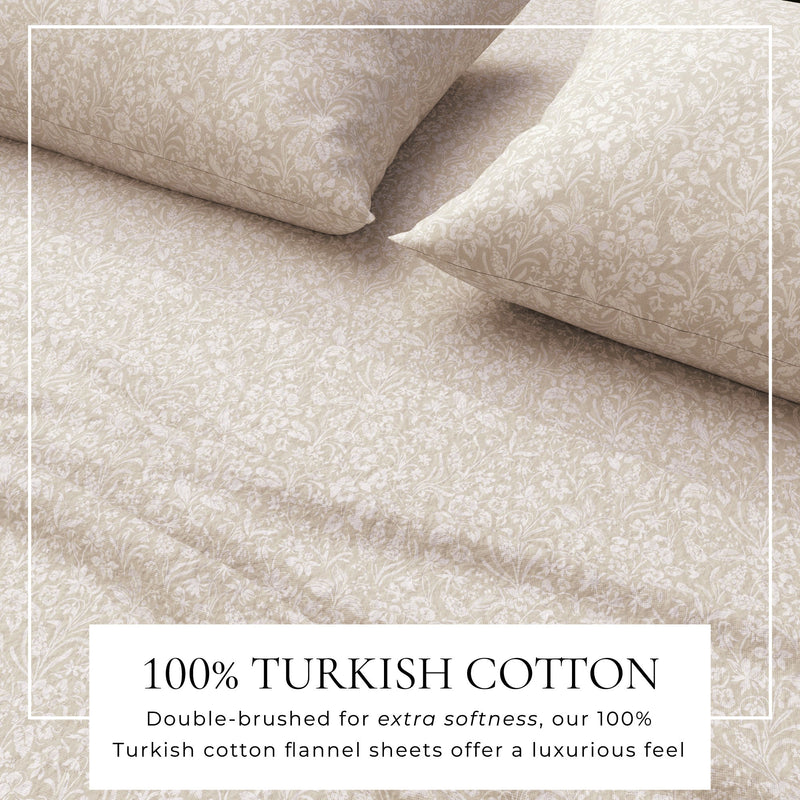 Turkish Cotton Flannel Sheet Set - Winter Floral Collection