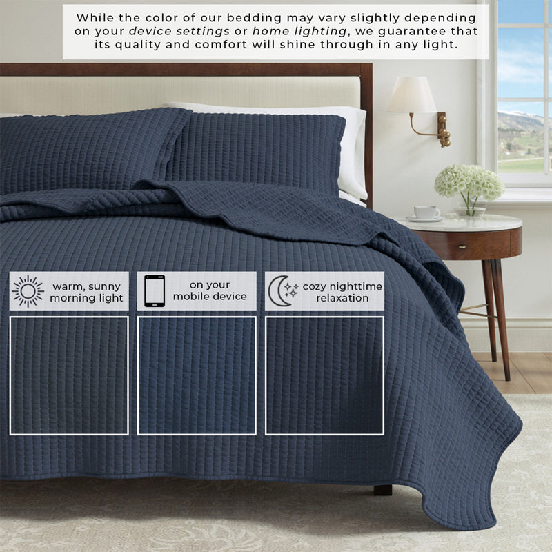 3-Piece Solid Quilt - Alicia Collection