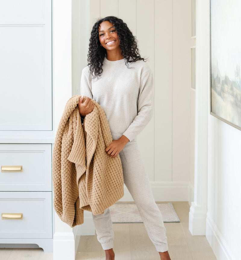 WAFFLE KNIT XL THROW BLANKETS
