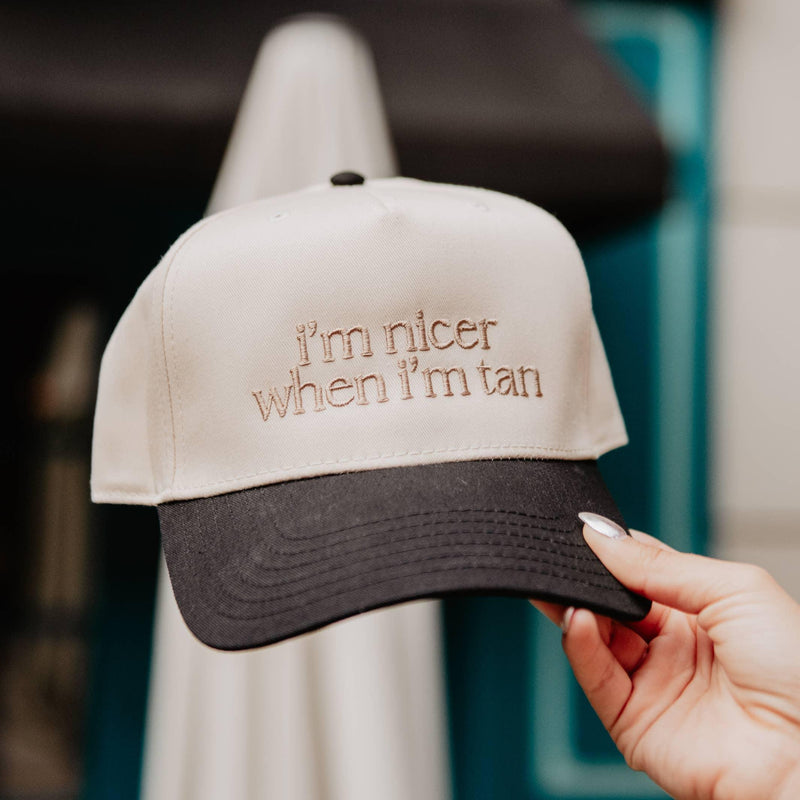 I'm Nicer When I'm Tan Two-Toned Vintage Hats: Black and Tan
