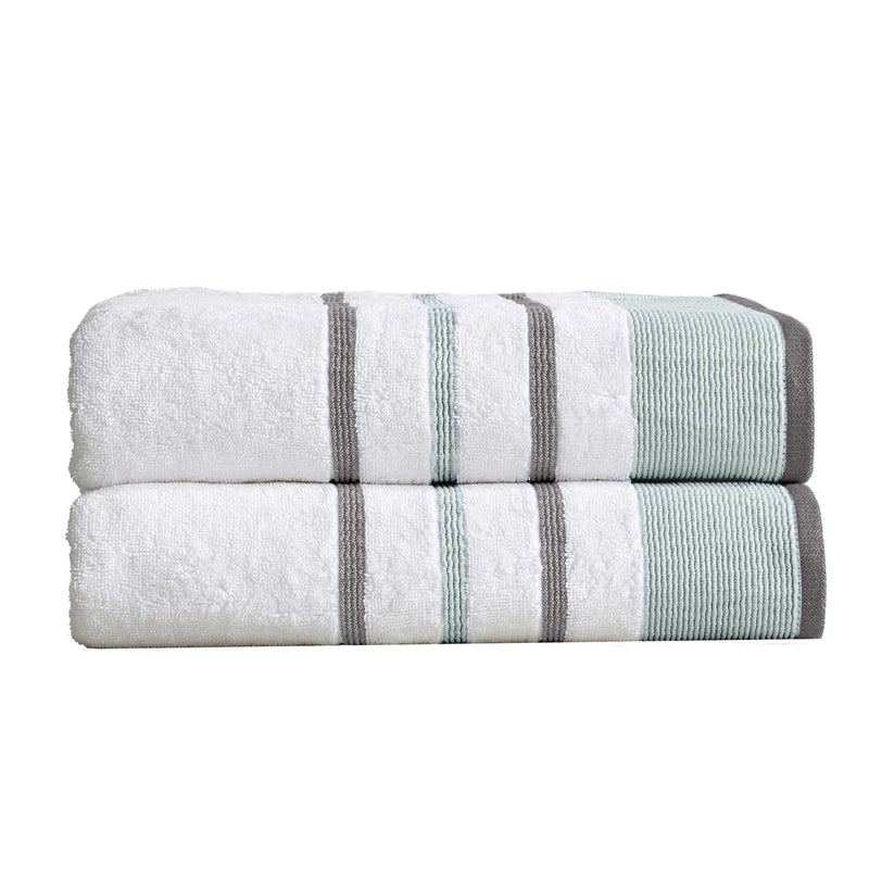 Decorative Cotton Stripe Bath Towel Set - Noelle Collection