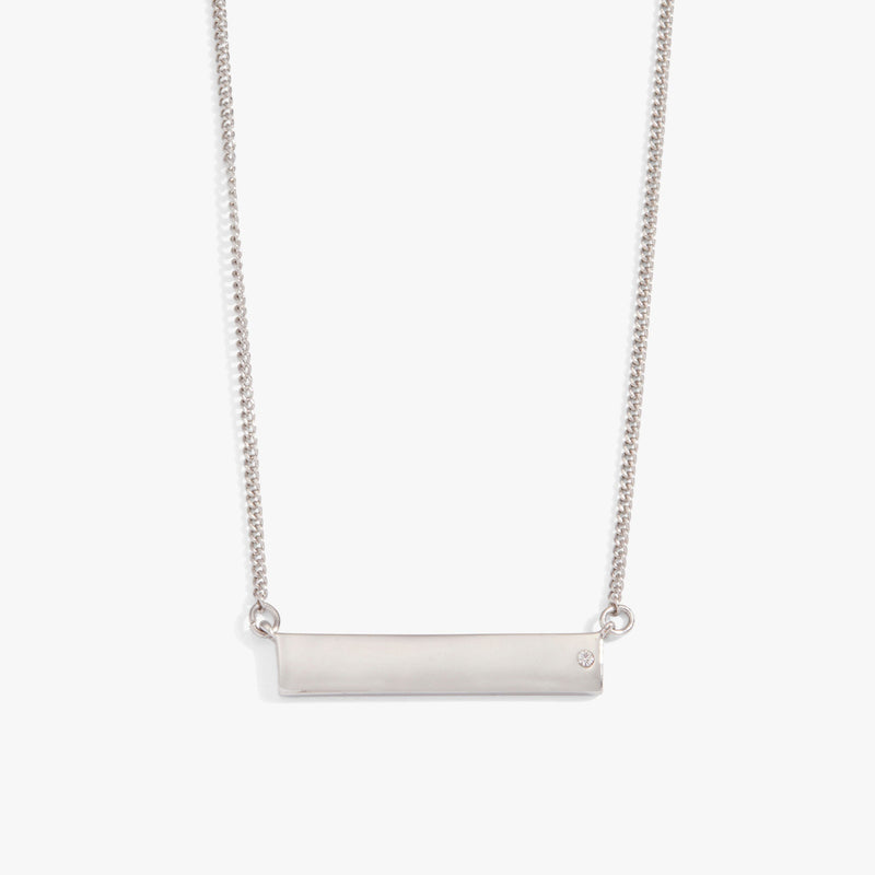 Bar Necklace with Crystal Accent