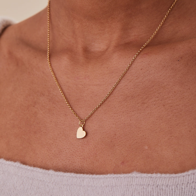 Small Heart Charm Necklace, 19''