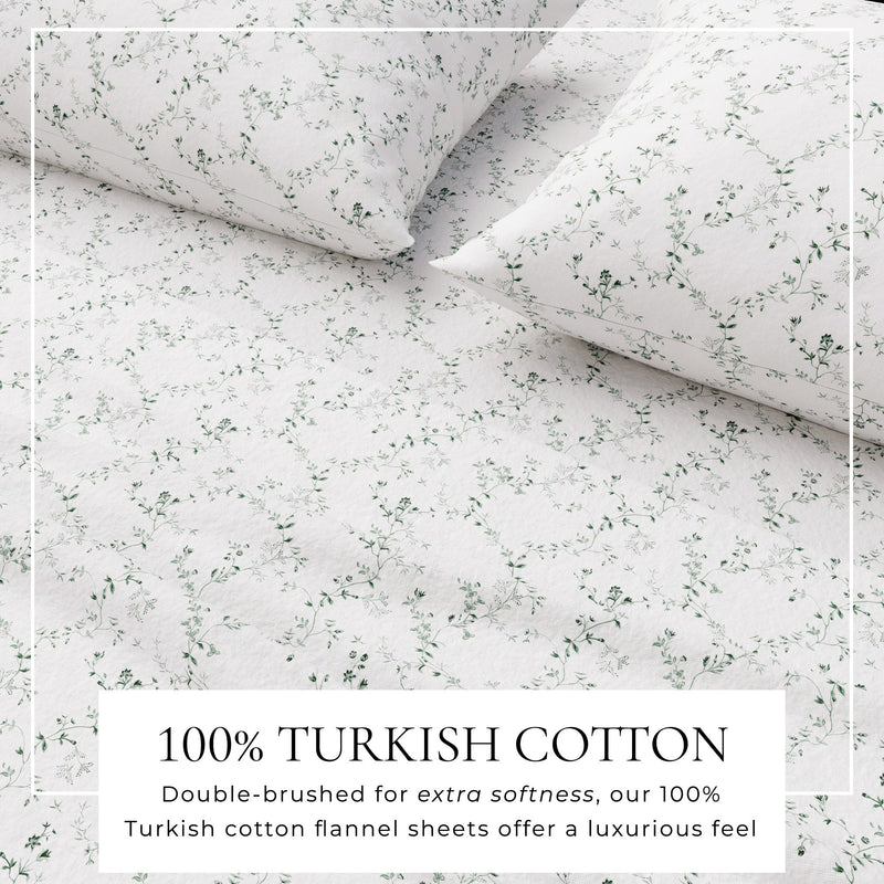 Turkish Cotton Flannel Sheet Set - Winter Floral Collection