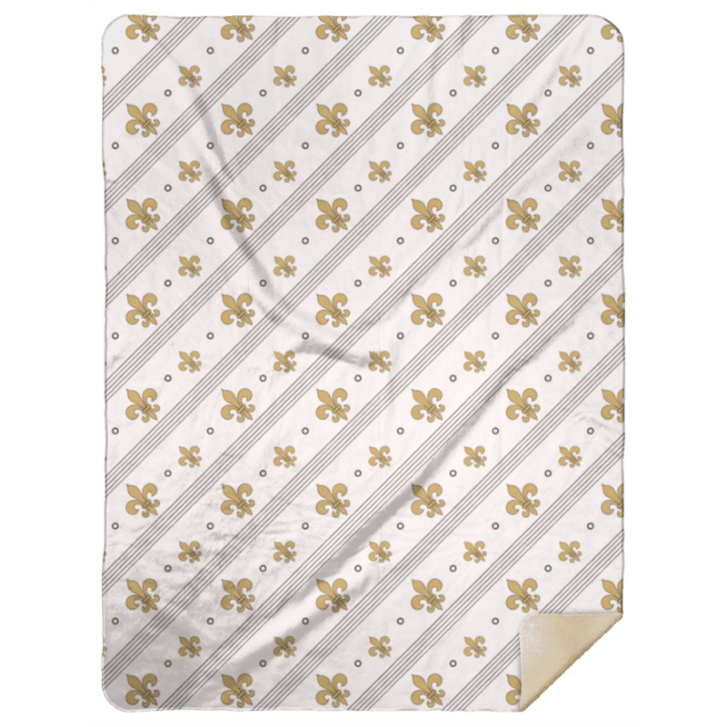 Fleur De Lis Plush Throw Blanket 60x80