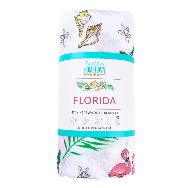 Florida Girl Gift Bundle: Swaddle, Bib & Onesie | Organic Cotton