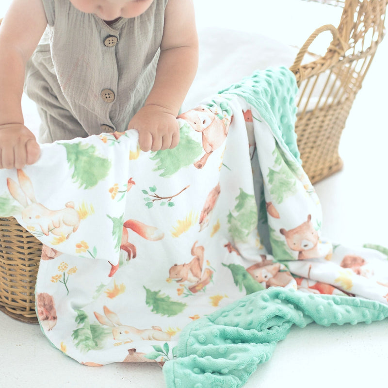 Minky Baby Blanket Forest Friends