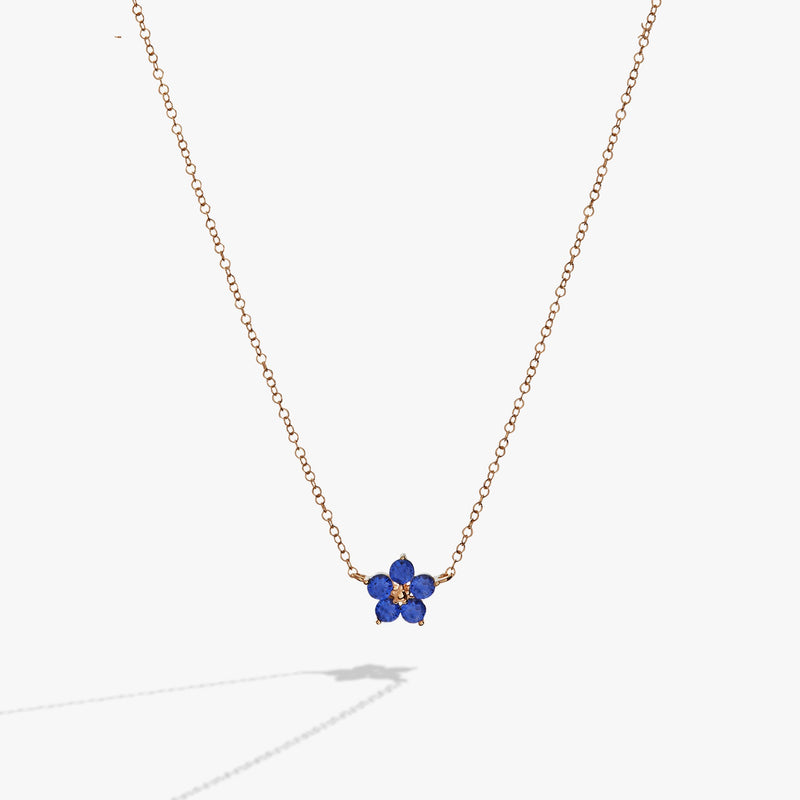 Crystal Forget-Me-Not Flower Necklace