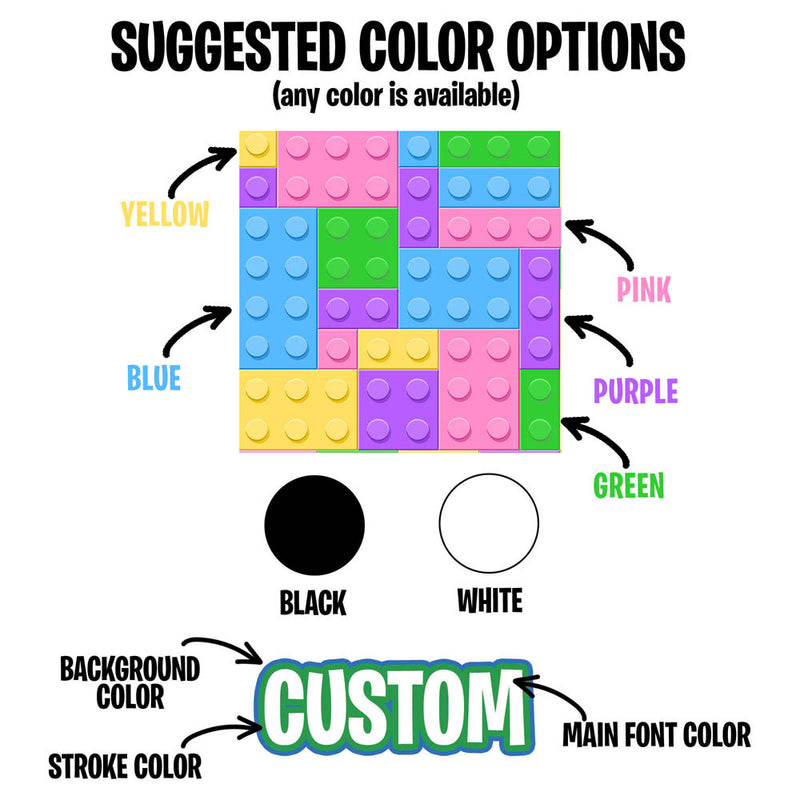 Building Blocks Pastel Color Version with Name - Personalized Blanket