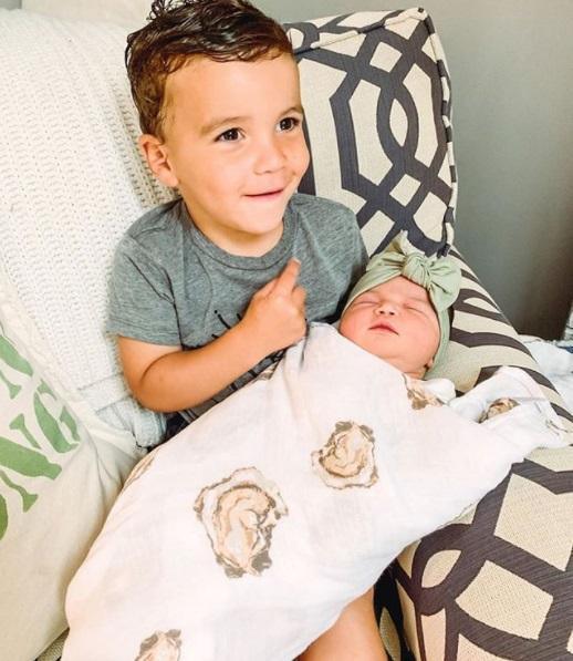 Gift Set: Aw Shucks! Oyster Baby Muslin Swaddle Blanket and Burp Cloth/Bib Combo