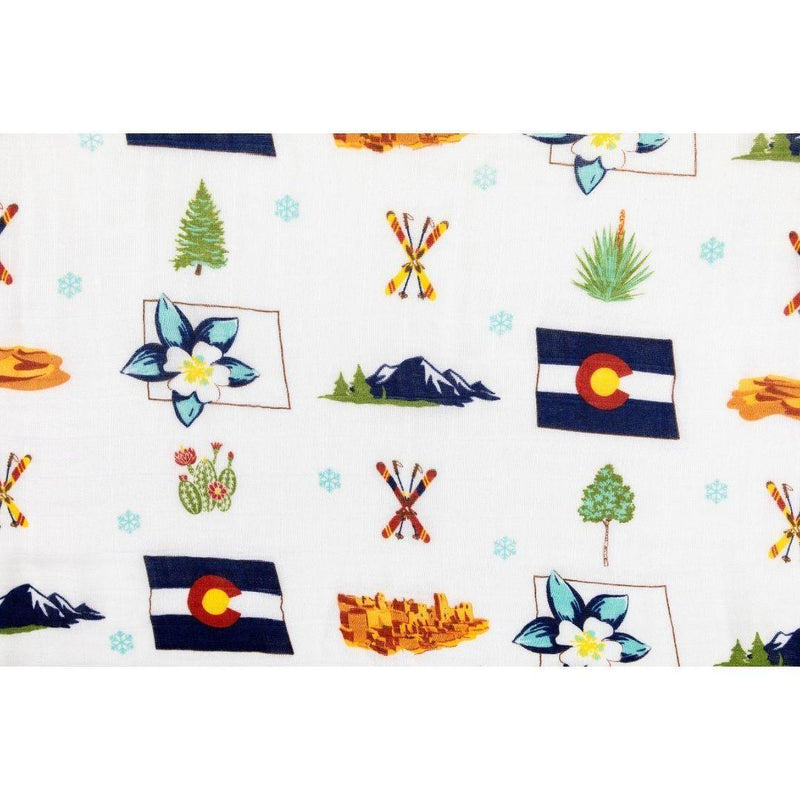 Gift Set: Colorado Baby Muslin Swaddle Blanket and Burp Cloth/Bib Combo