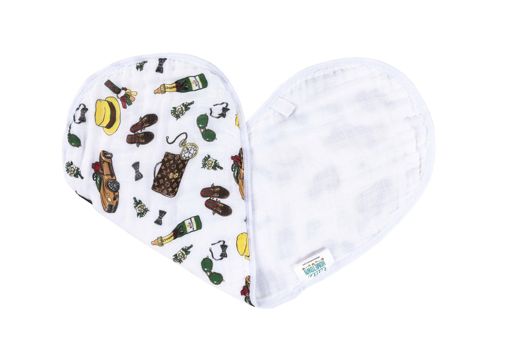 Gift Set: Dapper Napper Baby Muslin Swaddle Blanket and Burp Cloth/Bib Combo