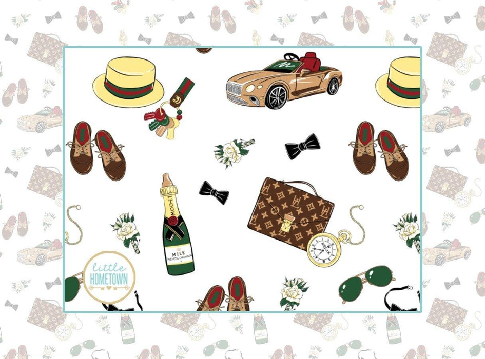 Gift Set: Dapper Napper Baby Muslin Swaddle Blanket and Burp Cloth/Bib Combo
