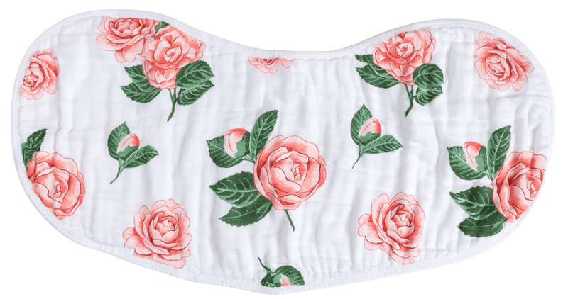 GiftSet: Camelia Baby Muslin Swaddle Blanket and Burp Cloth/Bib Combo