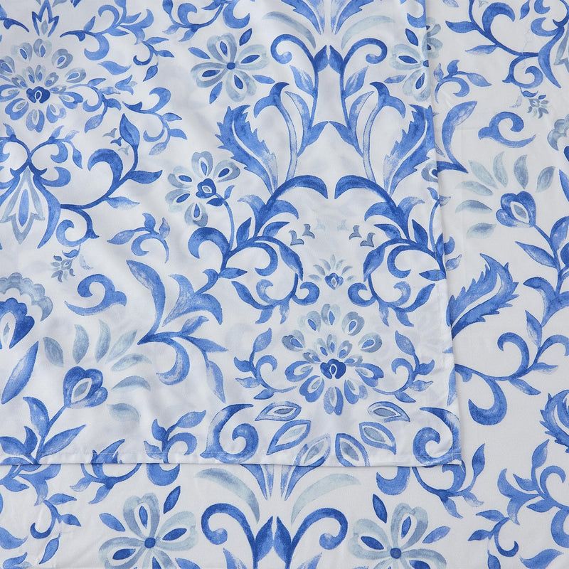 4 Piece Watercolor Floral Microfiber Sheet - Delia Collection