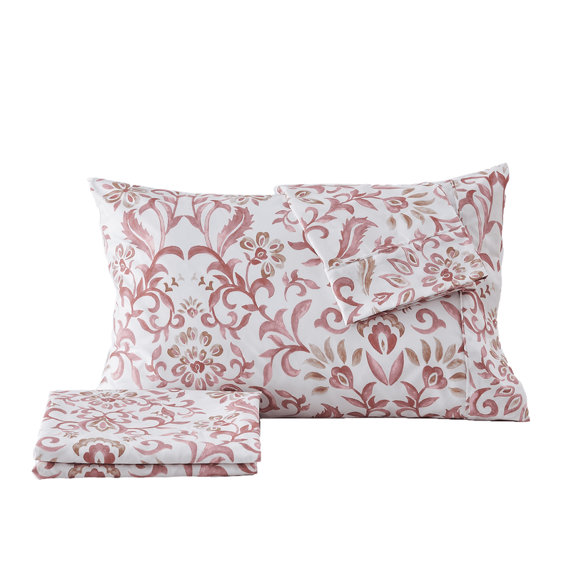 4 Piece Watercolor Floral Microfiber Sheet - Delia Collection