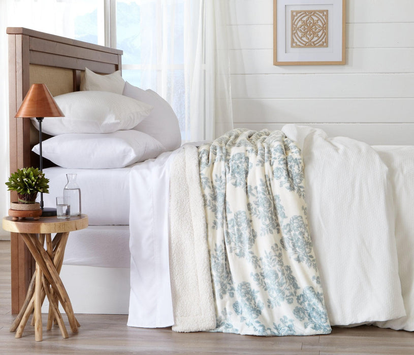 Velvet Plush Sherpa Luxury Bed Blanket - Cielo Collection