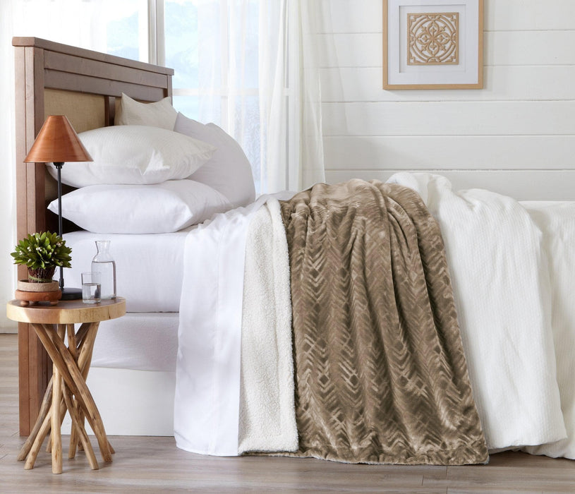 Velvet Plush Sherpa Luxury Bed Blanket - Cielo Collection
