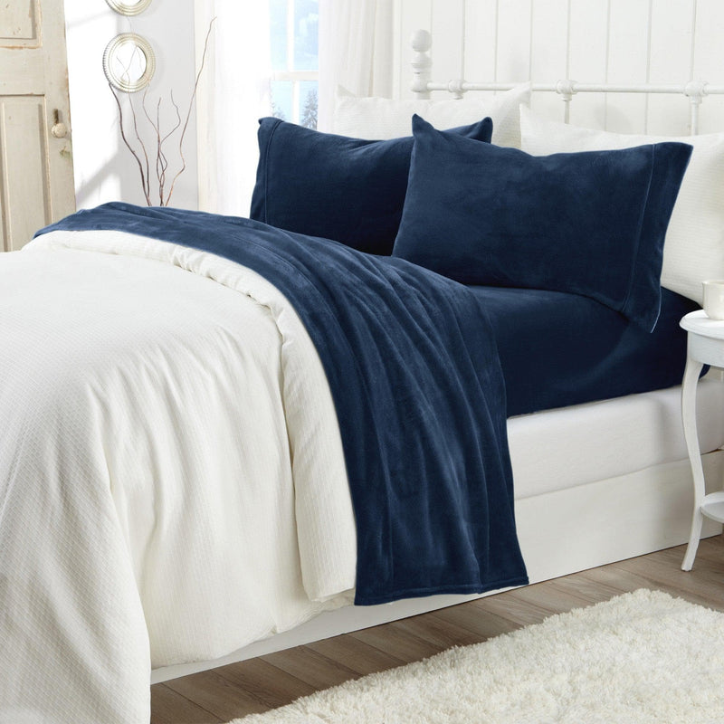 4-Piece Solid Plush Sheet - Velvet Luxe Collection