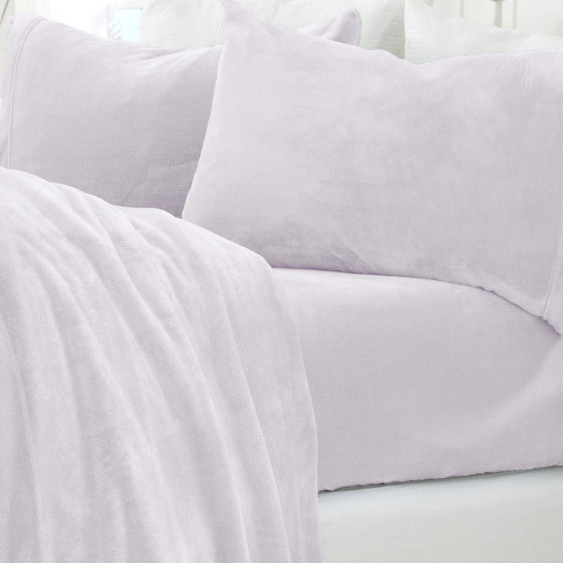 4-Piece Solid Plush Sheet - Velvet Luxe Collection