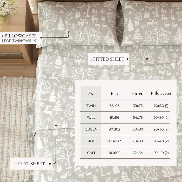 4-Piece Turkish Cotton Flannel Sheet - Lakeview Collection